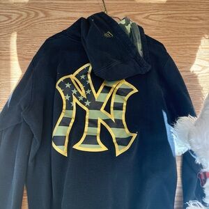MLB Black Hoodie with Camouflage NY Logo